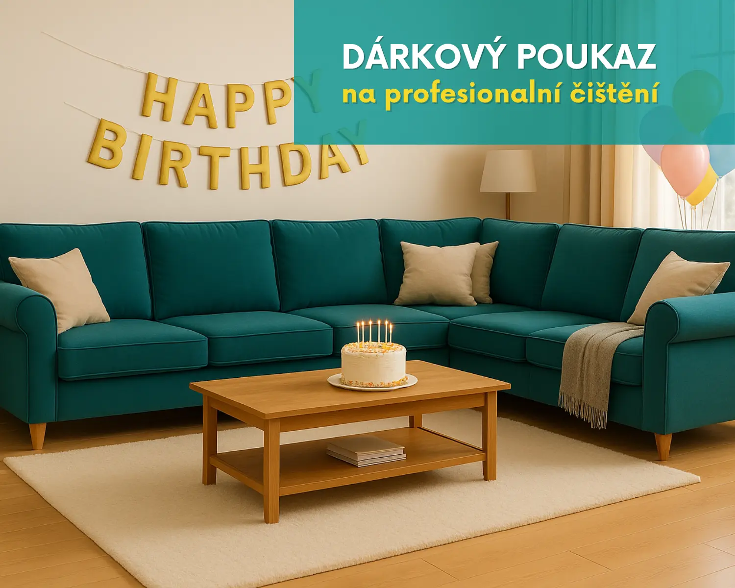 Narozeninový poukaz - čištění gauče