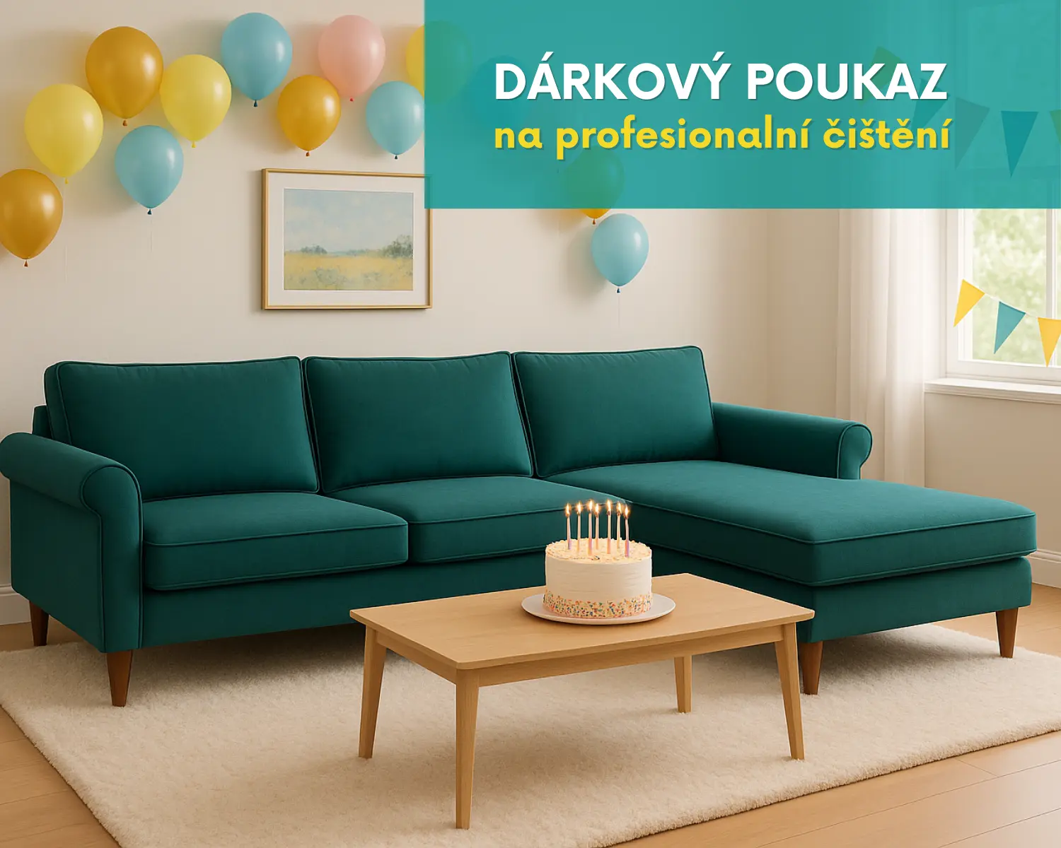 Narozeninový poukaz - čištění střední sedačky