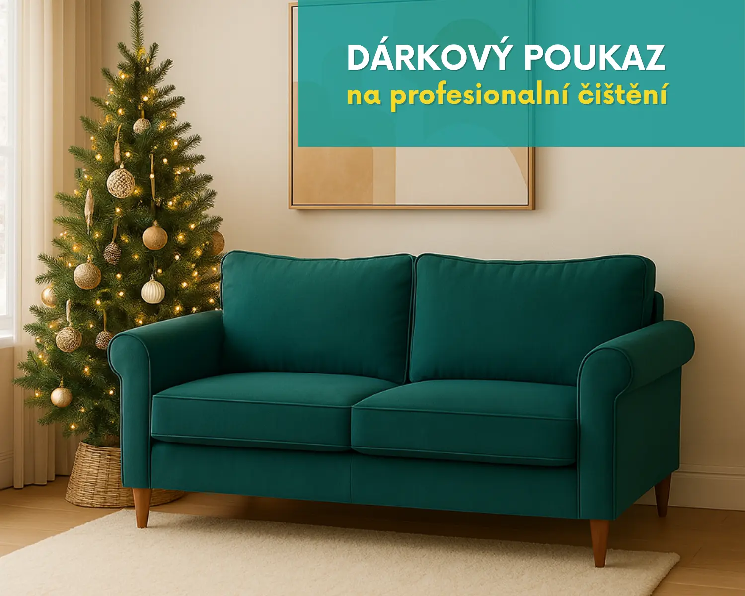 Vánoční poukaz - čištění malé pohovky
